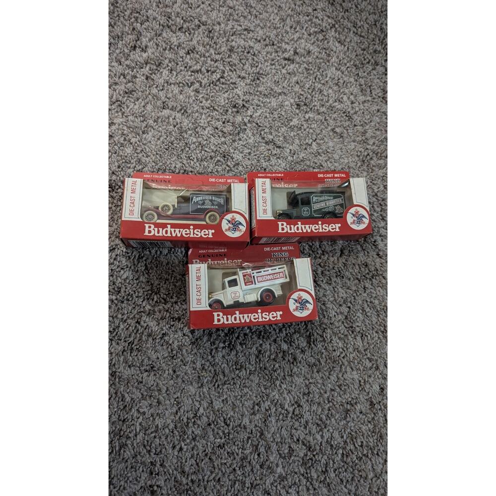 Budweiser 1979 Lledo Days Gone Complete Set of 3 Vintage Die Cast Metal Trucks